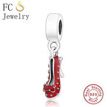 FC Jewelry Fit Original Charm Bracelet Authentic 925 Sterling Silver Red Enamel High Heel Shoes Bead For Making Women Berloque 2024 - buy cheap