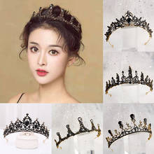 Luxury Black Crown Crystal Bridal Tiaras Crowns Queen Princess Rhinestone Diadem Handmade Headband Wedding Hair Jewelry 2024 - buy cheap