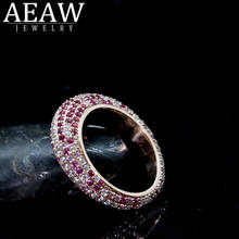 AEAW 10k 14k 18k White Gold Yellow Gold Fashion For Women Creative Full Setting Natural Ruby And Moissanite Wedding Rings 2024 - buy cheap