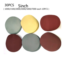 30pcs/Set 125mm Round sandpaper Disk Sand Sheets Grit polishing paste 1000/1500 /2000 /3000/ 5000/ 7000 Sanding Discs Abrasive 2024 - buy cheap