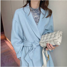 Aust 2020 casacos de lã femininos, casacos quentes de inverno soltos casuais de manga comprida, moda urbana coreana feminina 2024 - compre barato