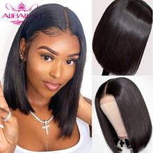 Blunt Cut Bob Wig Brazilian Lace Front Human Hair Wigs Remy Straight Bob Wig For Women 4X4 Lace Closure Bob Wigs With Baby Hair 2024 - buy cheap