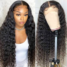 Long Deep Wave Wig 28 Inch Curly Human Hair Wig T Part Transparent Lace Wigs Brazilian Deep Curly Human Hair Lace Wigs For Women 2024 - buy cheap