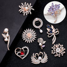 Brooches For Women Bouquet Rhinestone Brooches Pins Scarf Clip Jewelry scarf Brooch Pin Clothing Accessories Christmas Jewelry 2024 - buy cheap