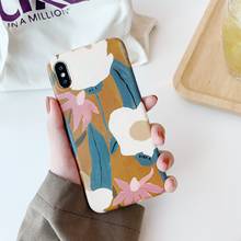 Retro girls Abstract Flower plant painting art Phone Case For iPhone 11 Pro Max X XR XS Max 7 8 Plus 7Plus case Cute soft cover 2024 - buy cheap