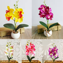 Miniflores artificiales de simulación de mariposa y orquídeas, paquete 3D de flores falsas para bricolaje, decoración de Phalaenopsis para boda y hogar 2024 - compra barato