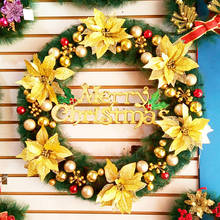 Guirnalda de plantas artificiales de ratán para decoración de pared, guirnalda colgante de puerta con flores falsas para fiesta de navidad 2024 - compra barato
