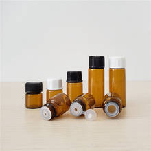 1ml 2ml 3ml 5ml Small Amber Essential Oil Bottle With Reducer And Cap, Mini Brown Glass Vials,empty Bottle 100pcs/lot 2024 - buy cheap