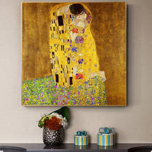 Pinturas de beso de Gustav Klimt en la pared, retrato de Adele Bloch, arte de pared, impresiones en lienzo, imágenes de pared decorativas para sala de estar 2024 - compra barato