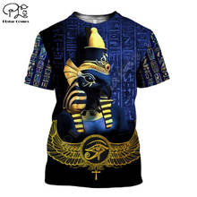 Camiseta estampa 3d do rosto horus egípcio deus, faraó, anel, impressão 3d, masculina, feminina, estilo streetwear antigo 2024 - compre barato