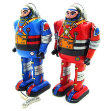 Винтажные детские игрушки олова роботы заводные игрушки домашней коллекции Ретро Ремесло космического человека жестяной робот игрушка 2024 - купить недорого