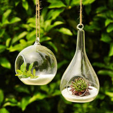 Vaso de vidro hidropônico suspenso, vaso de flores suspenso para decoração de casa 2024 - compre barato