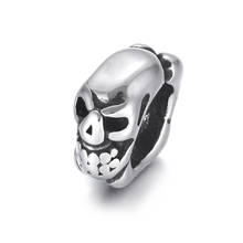  Stainless Steel Skull Bead Polished 6mm Large Hole Spacer Beads Metal Charms for DIY Bracelet Jewelry Making Accessories 2024 - buy cheap