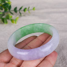Zheru ювелирное изделие натуральный браслет из Бирмы jadeite A-level резьба 54 мм-62 мм Фиолетовый Зеленый изящный браслет с дизайном «Принцесса» отправить сертификат 2024 - купить недорого