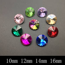 Swiovsky-diamantes de imitación de cristal afilados redondos de dos puntas, piedra AB para decoración de uñas, 16mm 2024 - compra barato