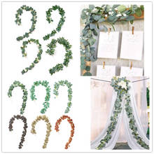 2M Eucalyptus Vines with Rose Rattan Fake Plants Ivy Wreath Wall Garden Home Decor Wedding Decorations Artificial Plants Green 2024 - buy cheap