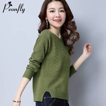 PEONFLY Fashion Pullover Knitted Sweater Women New 2020 Spring Solid Jumper Casual O Neck Soft Tops Knitwear Pull Femme Sweater 2024 - buy cheap