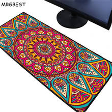 MRGBEST-alfombrilla de ratón de flores para Gaming, accesorio colorido con Mandala Rosa, con borde de bloqueo, para teclado y ratón, para escritorio, para CSGO LOL Xl 2024 - compra barato