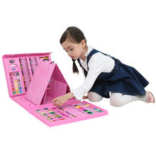 Kit de pintura artística colorida para crianças, lápis colorido com canetas marcadoras para pintura, com pincel para desenho, material educativo 2024 - compre barato