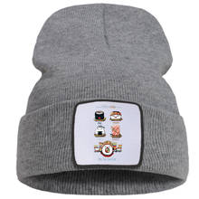 Touca japonesa unissex para sushi, adorável chapéu cotão casual harajuku inverno gorro coreano quente da moda para meninos ao ar livre 2024 - compre barato