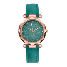 Relógio de pulso feminino romântico, céu estrelado, couro, strass, designer, para moças, vestido simples, gfit, montre femme @ 5 2024 - compre barato