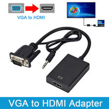 VGA папа к HDMI Женский адаптер конвертер кабель с 3,5 мм аудио выход 1080P VGA к HDMI для ПК ноутбука к HDTV проектор ps4 2024 - купить недорого
