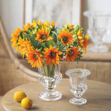 Стеклянная ваза для высоких ног, Прозрачный Европейский Креативный домашний декор, цветочный горшок, Хрустальный подсвечник, цветы для сада 2024 - купить недорого