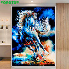 Pintura de diamantes 5D de caballo azul, mosaico de diamantes de punto de cruz completo Cuadrado y Redondo, bricolaje, bordado de animales, decoración de pared, rompecabezas YY4820 2024 - compra barato