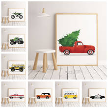 Watercolor car big collection nordic art wall picture baby kids room decoration quality Painting posters canvas painting M355 2024 - buy cheap