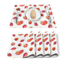 Strawberry Berries Fruits Pattern Table Mat Kitchen Decoration Placemat Table Napkin For Wedding Dining Accessories Table Mat 2024 - buy cheap