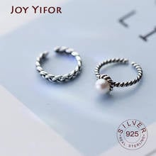 Joy Real 925 Sterling Silver Minimalist Twisted Lines Irregular Opening Ring For Fashion Women Vintage Ring Fine Jewelry 2024 - buy cheap