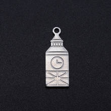 5pcs/lot 100% Stainless Steel Big Ben DIY Charm Pendant Wholesale Jewelry Making Charms Necklace Pendants Top Quality 2024 - buy cheap