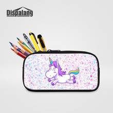 Dispalang Unicorn Print Pen Bag Stationery Supplies Women Cute Cosmetic Case Ladies Makeup Pouch Children Small Zipper Pencilbox 2024 - buy cheap