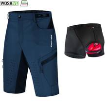 Wosawe-shorts masculino esportivo, bermuda masculina reflexiva com almofada gel para ciclismo, bicicleta diy, roupa de corrida, resistente à chuva 2024 - compre barato