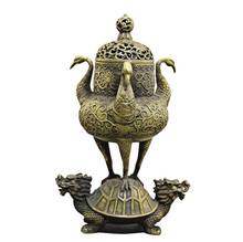 Estatua de cobre, venta directa de fábrica, artesanías retro antiguas, colección al por mayor, incienso de tortuga grúa 2024 - compra barato