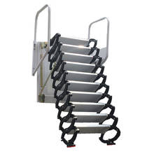 2.5-3M Stairs Folding Ladder Stairs Hidden Ladder Steel Metal Large Wall Mounted Loft Wall Ladder Height Extend Folding Stairs 2024 - buy cheap
