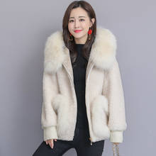 2020 inverno moda casaco de pele do falso feminino com capuz zíper grosso quente rosa plus size lã curto casaco de pele feminino manga longa outwear 2024 - compre barato