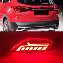 Conjunto de luz traseira para carros com refletor de led, 1 conjunto, para kia seltos 2019, 2020, 2021, farol de neblina, luz de freio 2024 - compre barato
