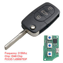 3 Buttons 315Mhz  Car Remote Key  ID68 Chip 1J0959753F Auto Key Replacement for 1998 1999 2000 2001 Volkswagen-VW Beetle Golf 2024 - buy cheap