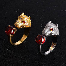 Male Female Vintage Punk Leopard Head Ring Vintage Fashion Gold Silver Color Wedding Rings For Women Men Opening Adjustable Ring 2024 - buy cheap