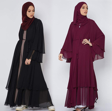 Одежда для турецких женщин Арабский Африканский хиджаб ИД платье шифоновые мусульманские Abayas Caftan женский халат длинный Дубайский кафтан 2024 - купить недорого