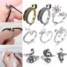 1Pcs Hot Open Finger Ring Knitting Loop Crochet Tool Wear Thimble Yarn Adjustable Sewing Accessories DIY Craft Fingering Tool 2024 - buy cheap