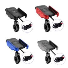 Waterproof 12V Motorcycle Phone Qi Fast Charging Wireless Charger Holder Mount Stand for iPhone Xs MAX XR X 8 Samsung Huawei 2024 - buy cheap