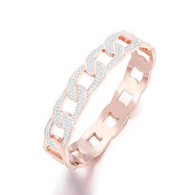 Pulsera de acero inoxidable para mujer, joyería de moda, regalo de cumpleaños, escuela, niña, Color oro rosa, Plata Simple, nuevo 2021 2024 - compra barato