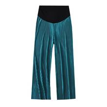 Spring pregnant women pleated knit wide-leg pants candy-colored abdomen pants casual cut loose large size trousers 2024 - buy cheap