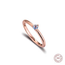 Anillos de plata de ley 925 auténtica para mujer, solitario azul claro, anillo de compromiso de boda, joyería fina, Bague Femme, novedad de 2021 2024 - compra barato