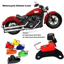 Motorcycle 6 color Side Anti-theft Security Alloy Helmet Lock Mount Hook with 2 Keys Fits for Indian Scout/Sixty 2015-2019 2024 - buy cheap