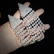 Cindy xiang branco strass longo borla brincos de gota geométrica para festa feminina moda balançar brincos de alta qualidade 2024 - compre barato