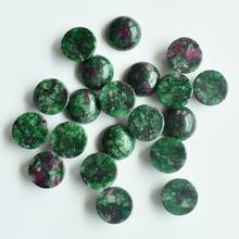 Wholesale 50pcs/lot fashion natural red and green treasure round CAB CABOCHON stone beads for jewelry Accessories 12mm free 2024 - buy cheap