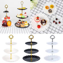 3 Tier Cake Stand Afternoon Tea Wedding Plates Party Tableware New Bakeware Plastic Cake Tray Display Rack Cake Decorating Tools 2024 - buy cheap